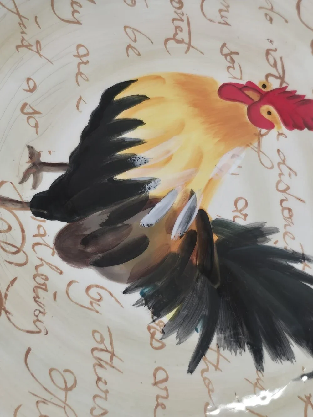Rooster Pedestal Cake Plate Approximately 9 In Round